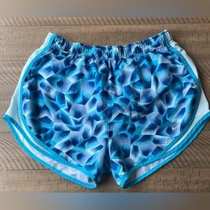 Nike Dri-Fit Women’s Shorts Geometric Blue Print Size Large